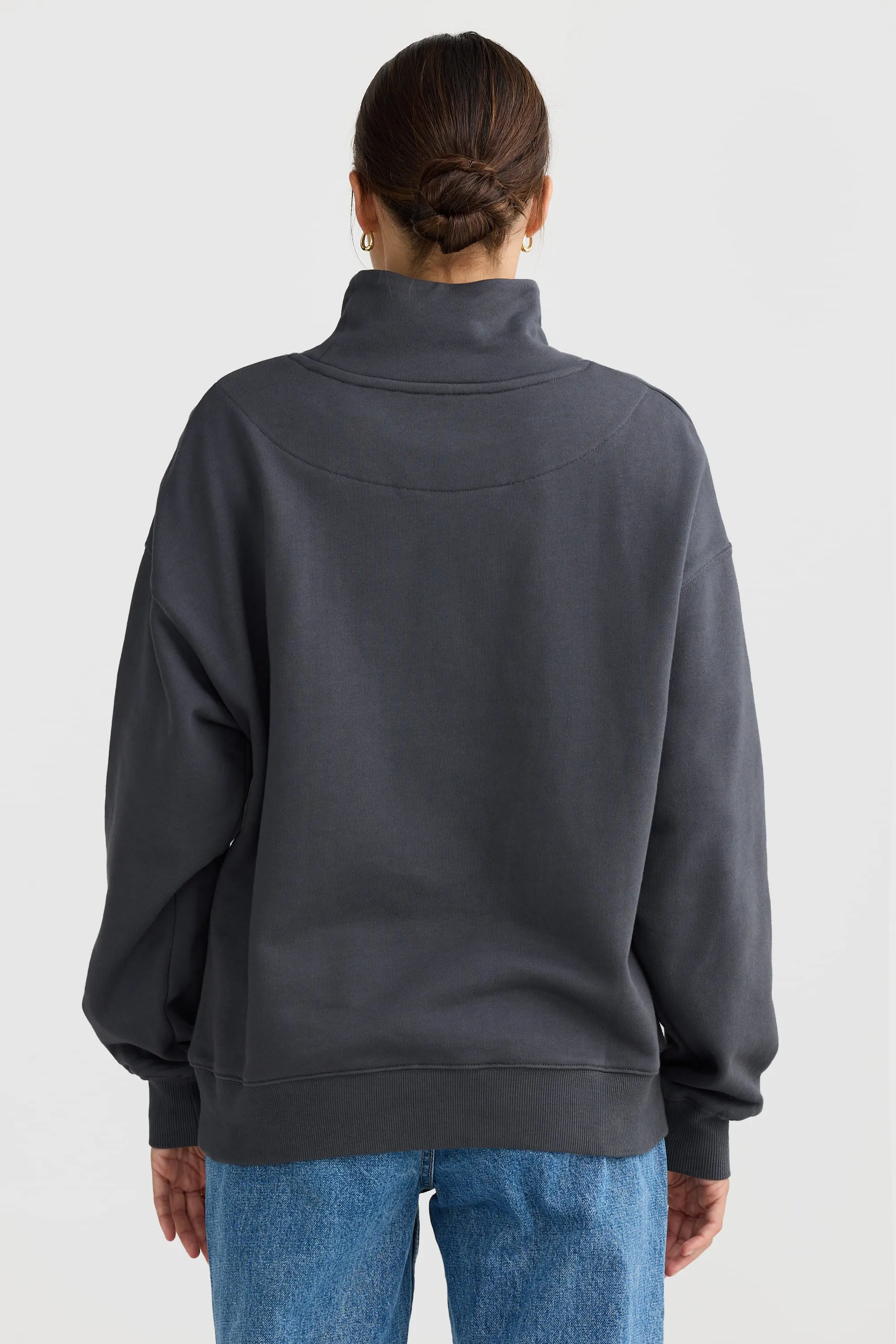 Hallie High Neck Sweater Charcoal