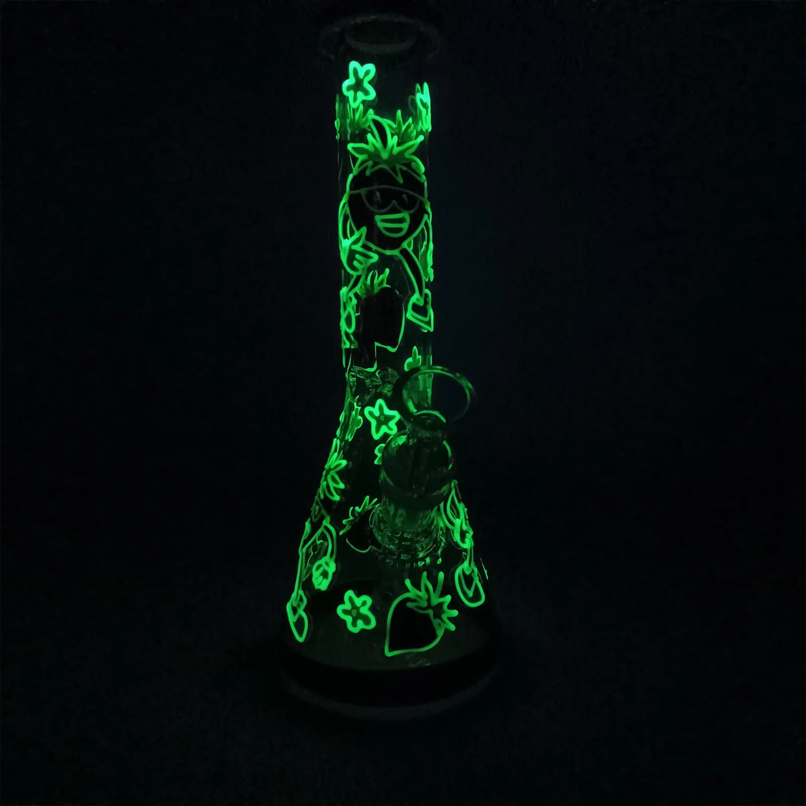 Handpainted Strawberry Bong Glow in The Dark