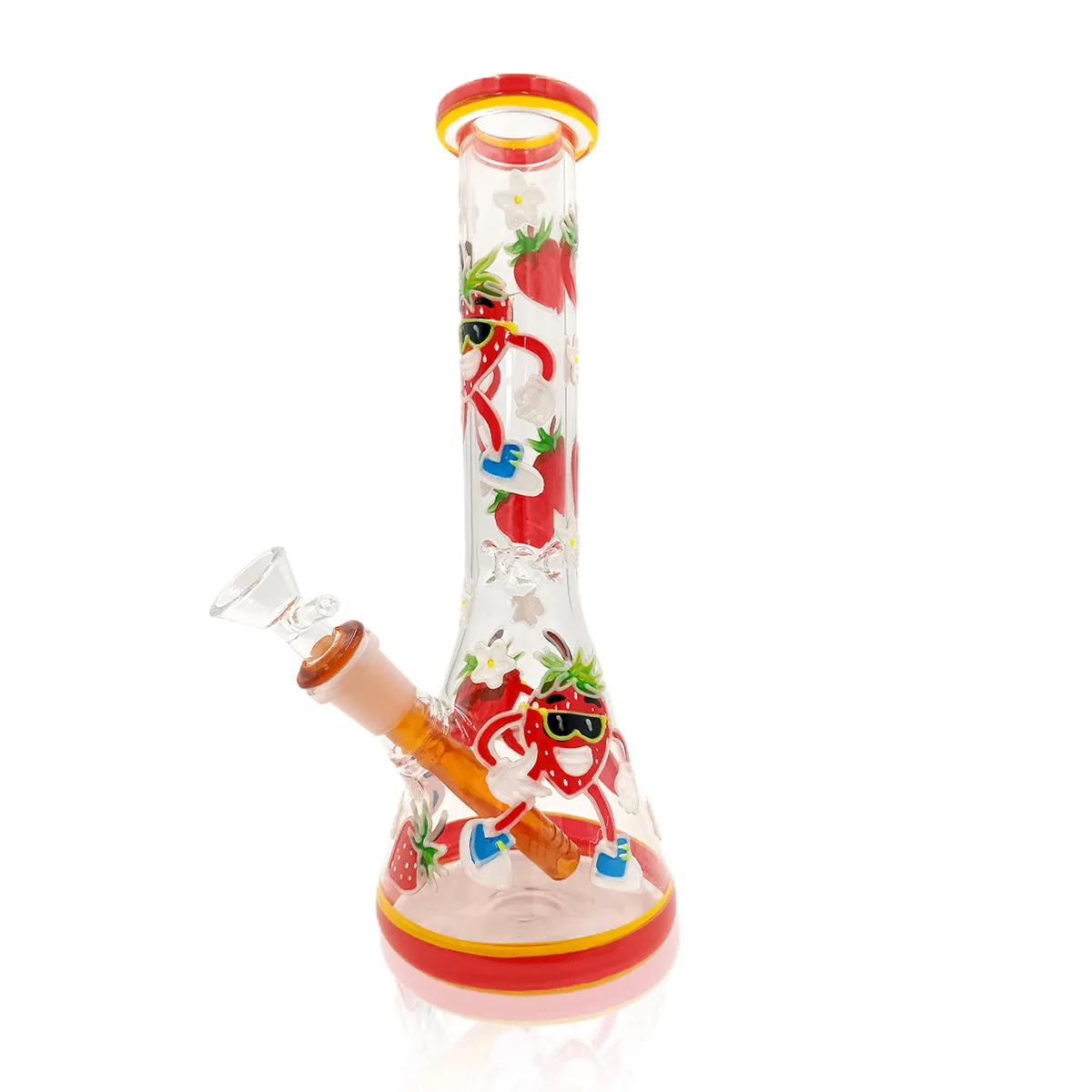 Handpainted Strawberry Bong Glow in The Dark