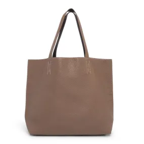 Hermes Etoupe & Chocolate Clemence Double Sens 36 Tote