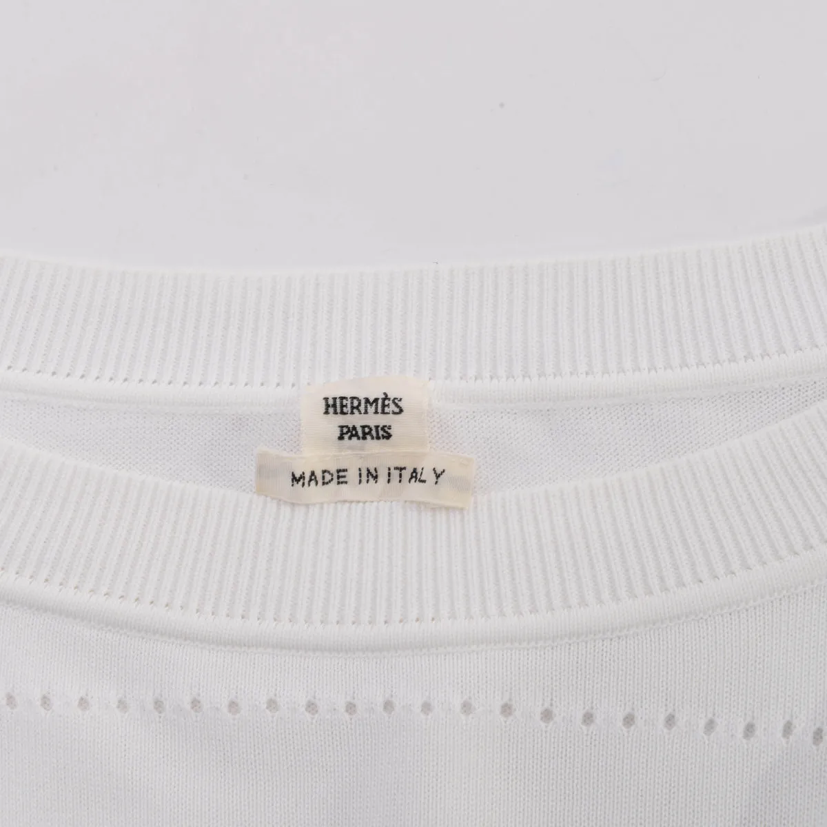 Hermes White Knit H Lift Top FR 34