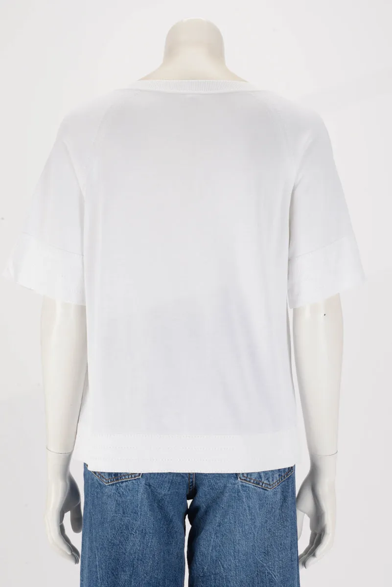 Hermes White Knit H Lift Top FR 34