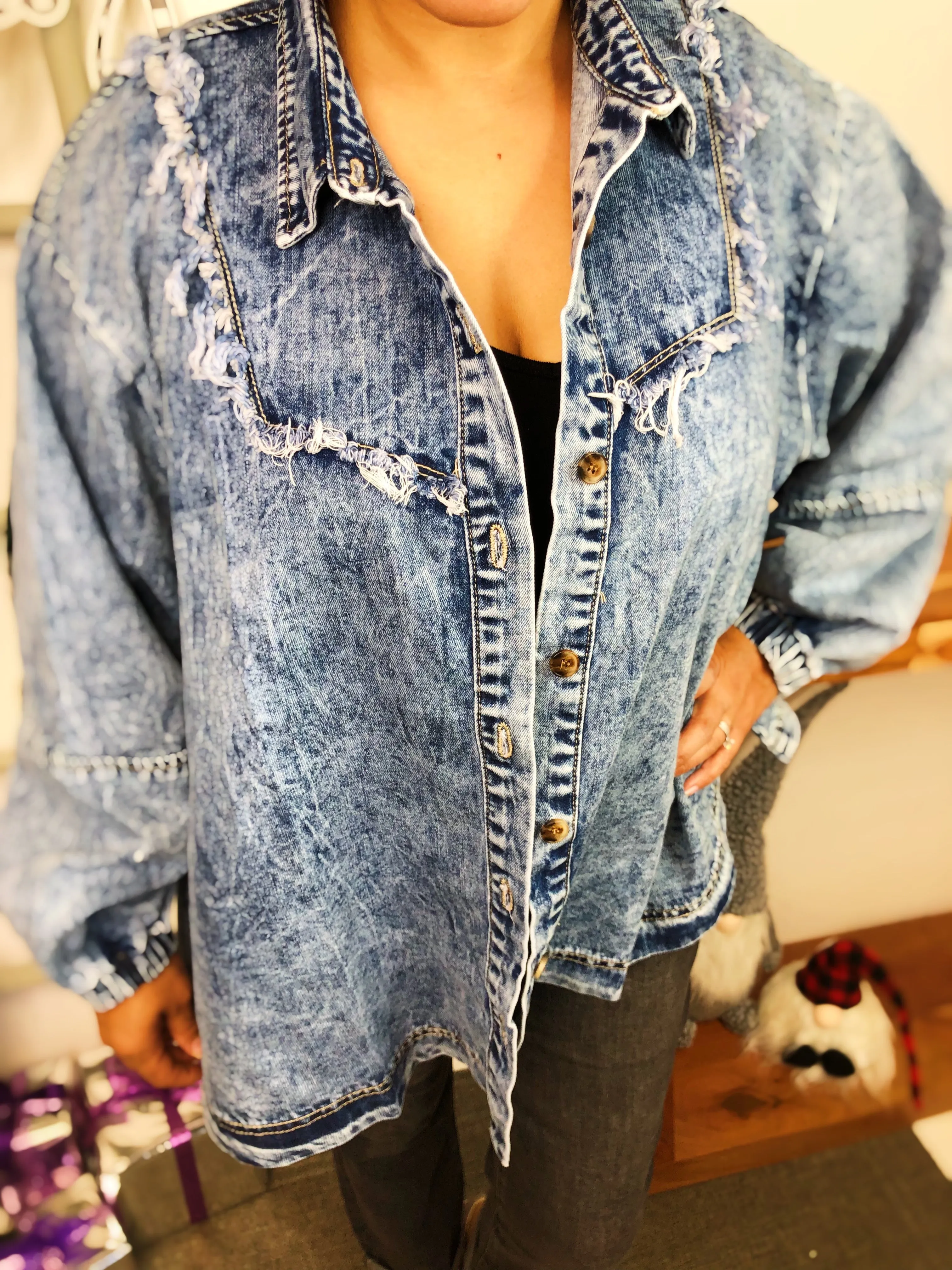 #L822 Gone West Denim Jacket