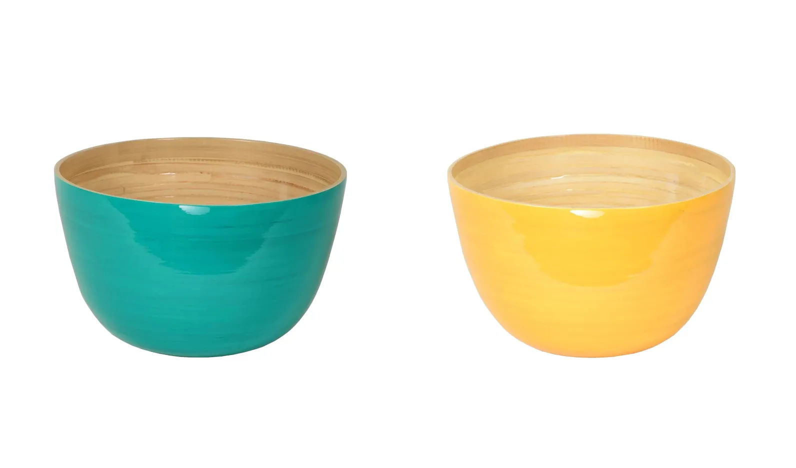 Lacquered Bamboo Bowls, 10.2 D x 6.2 H