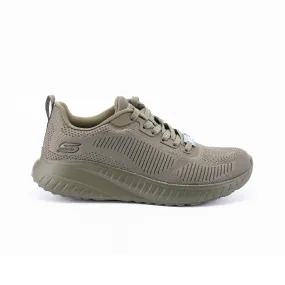 Ladies Skechers Bobs Squad Chaos Olive Trainers Laced 117209 OLV