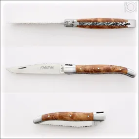 Laguiole Traditional Knife 12 cm Guilloche Thuya Burl