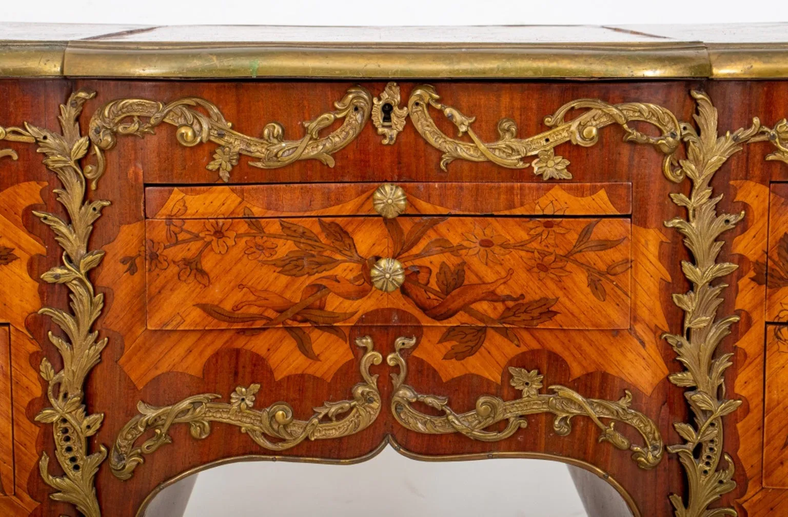 Louis XV Revival Parquetry Vanity or Coiffeuse