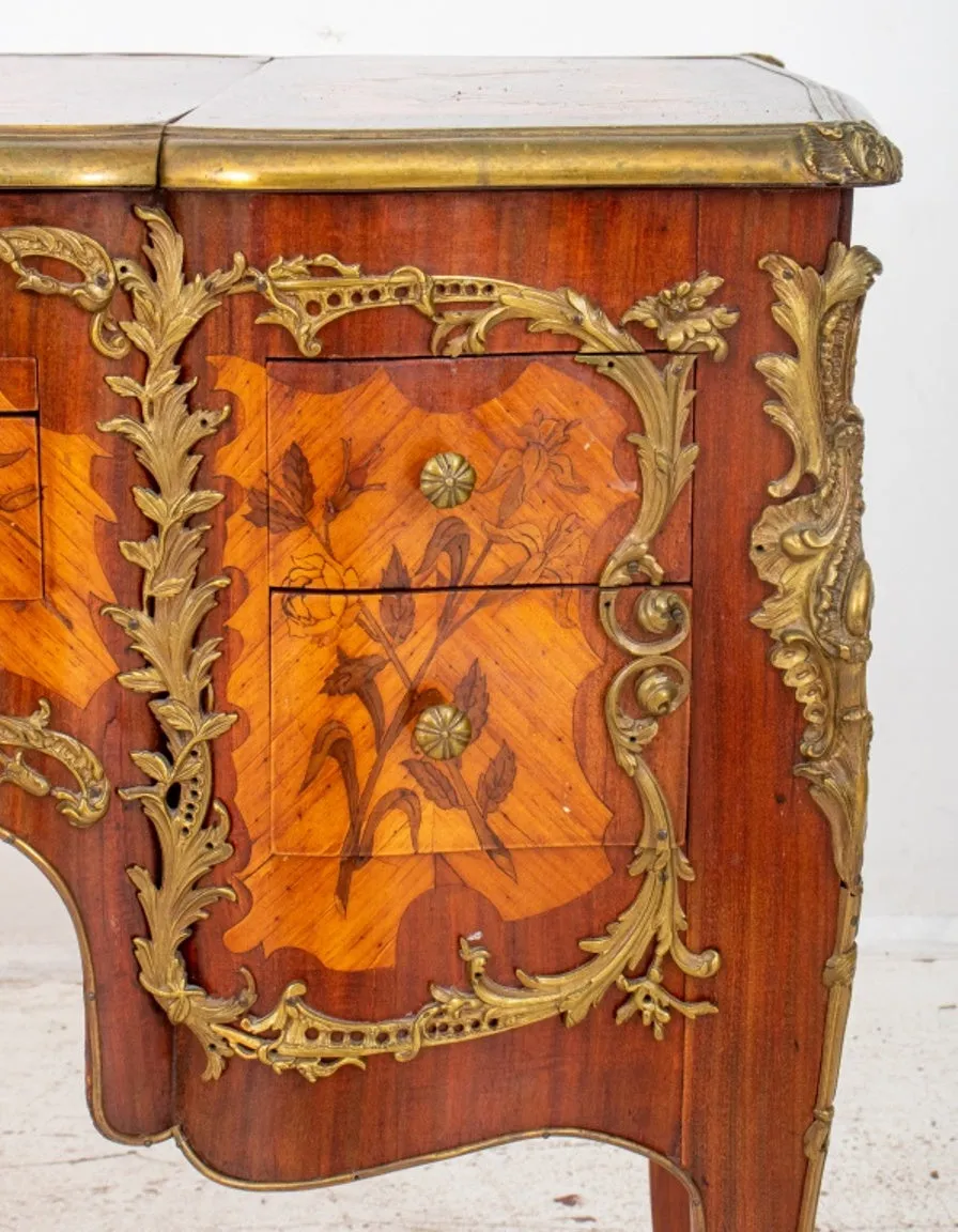 Louis XV Revival Parquetry Vanity or Coiffeuse