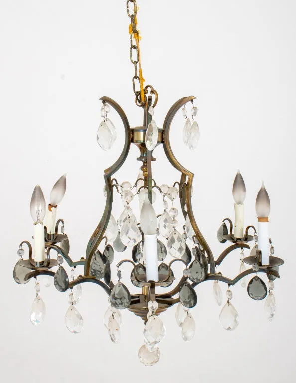 Louis XV Style Cage Form Six Light Chandelier