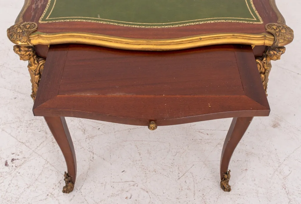 Louis XV Style Gilt Metal Mounted Mahogany Desk