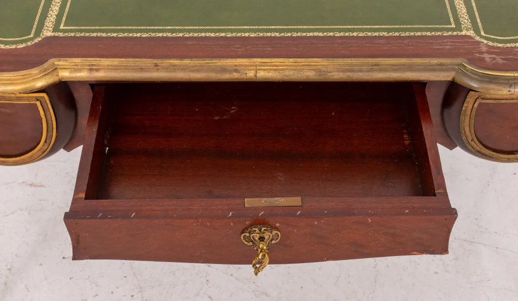 Louis XV Style Gilt Metal Mounted Mahogany Desk