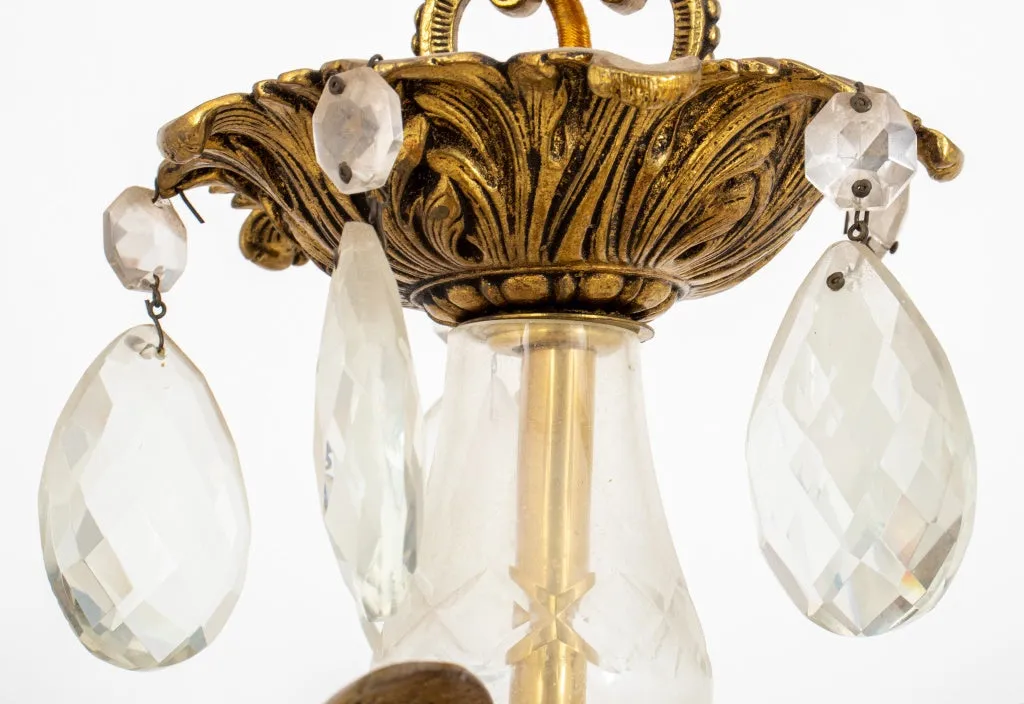 Louis XV Style Glass Baluster Six Light Chandelier