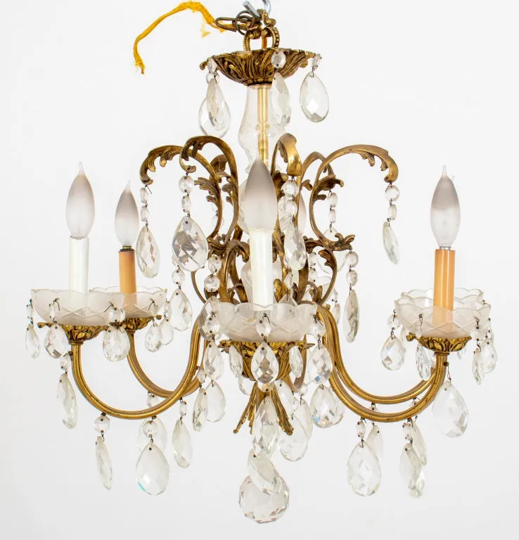 Louis XV Style Glass Baluster Six Light Chandelier