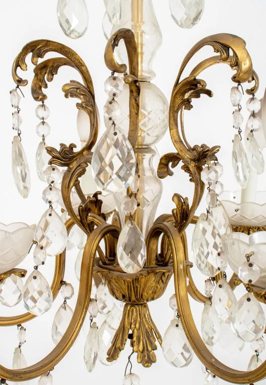 Louis XV Style Glass Baluster Six Light Chandelier