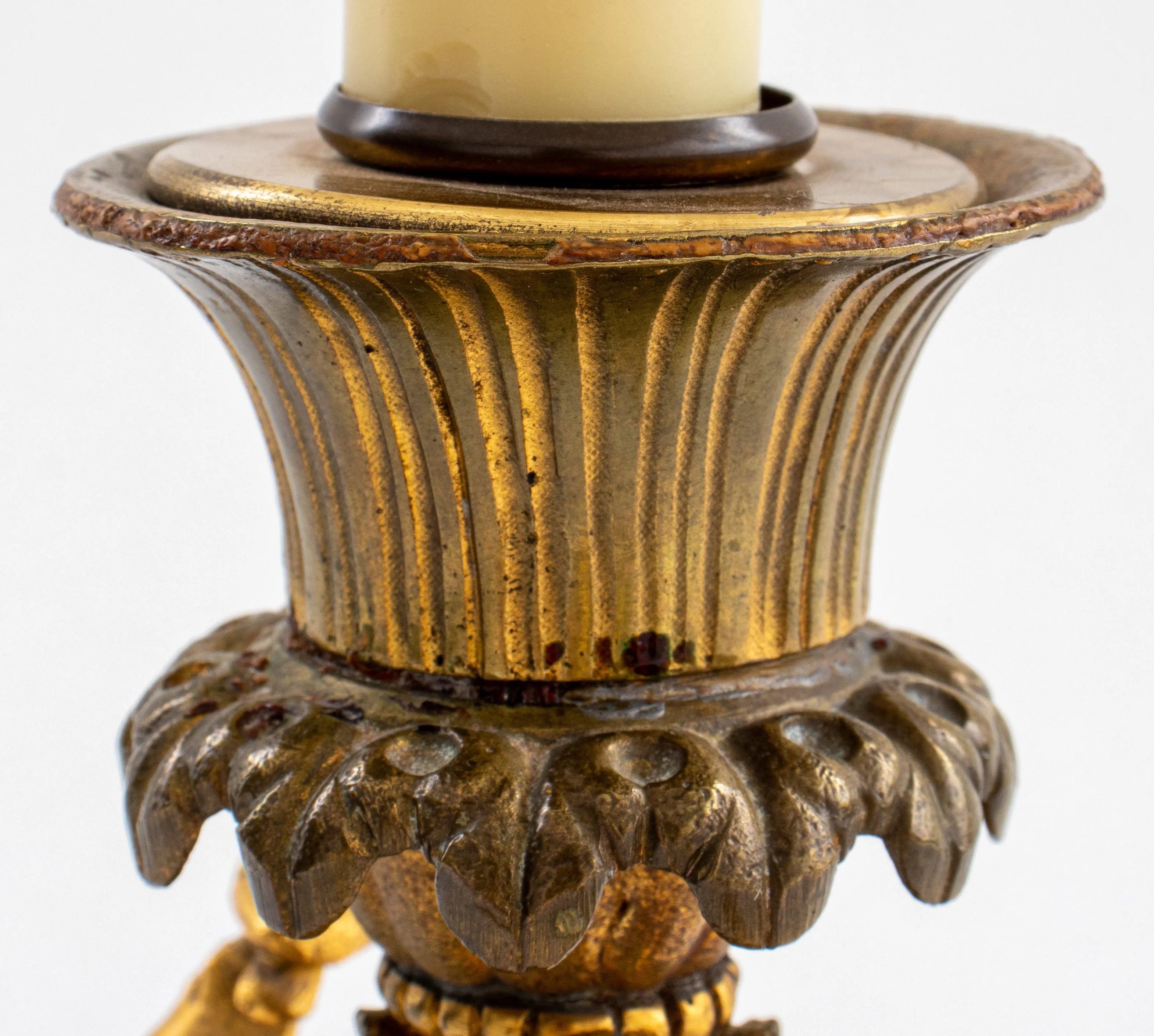 Louis XV Style Ormolu Candlestick Lamp