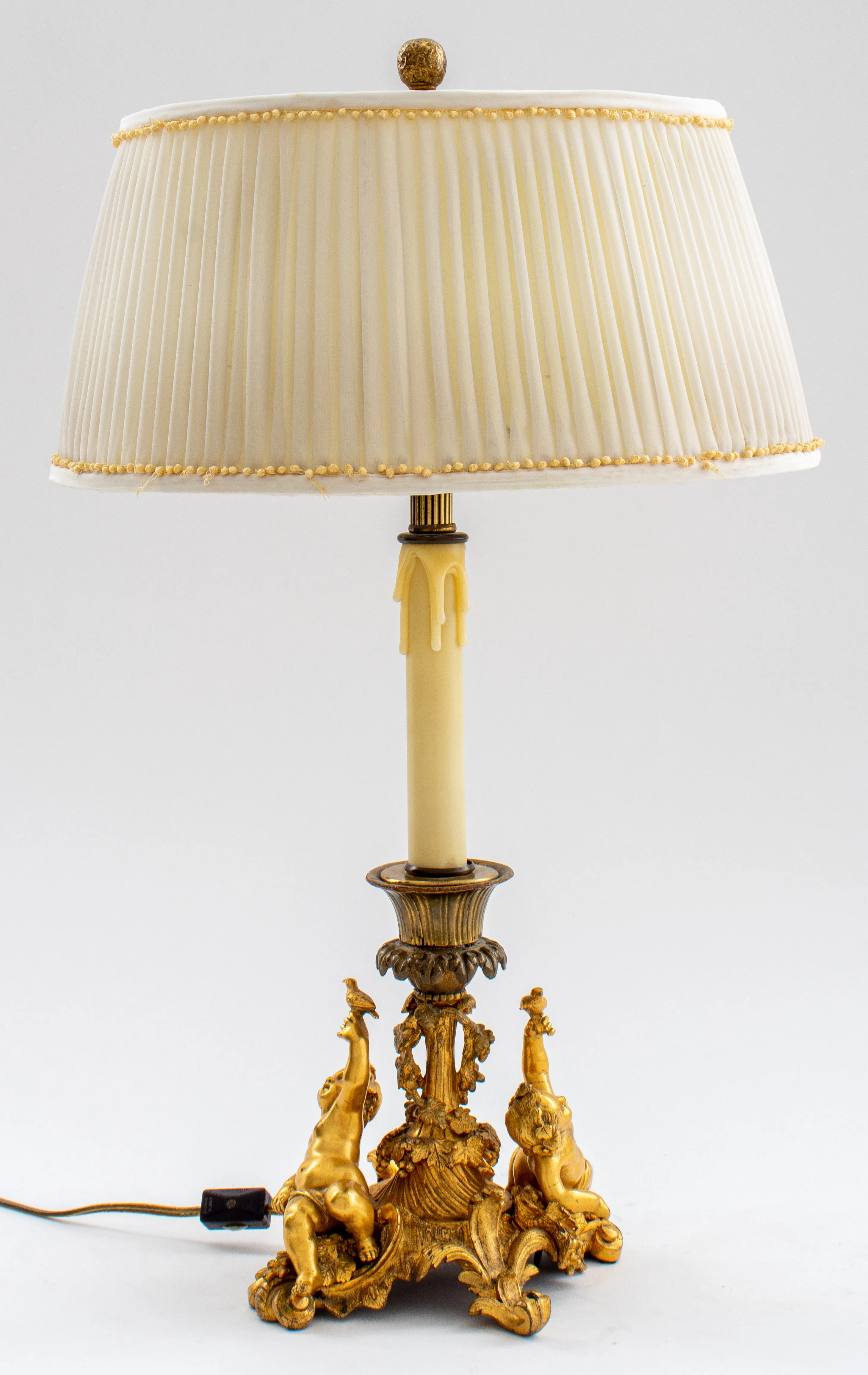 Louis XV Style Ormolu Candlestick Lamp