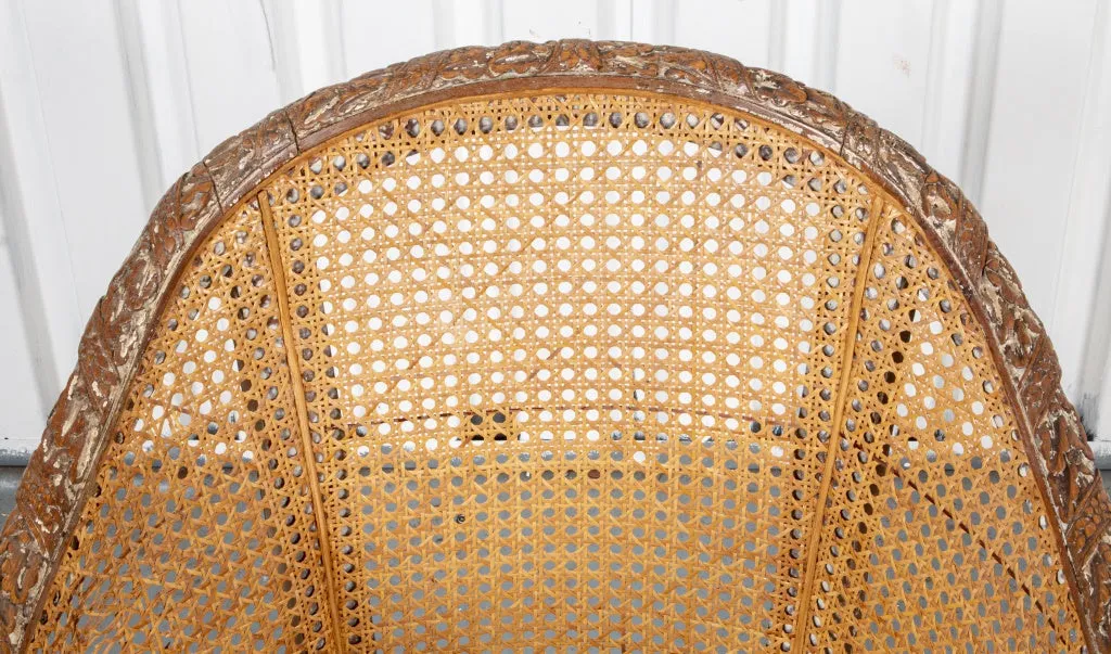 Louis XVI Style Caned Tub Armchair