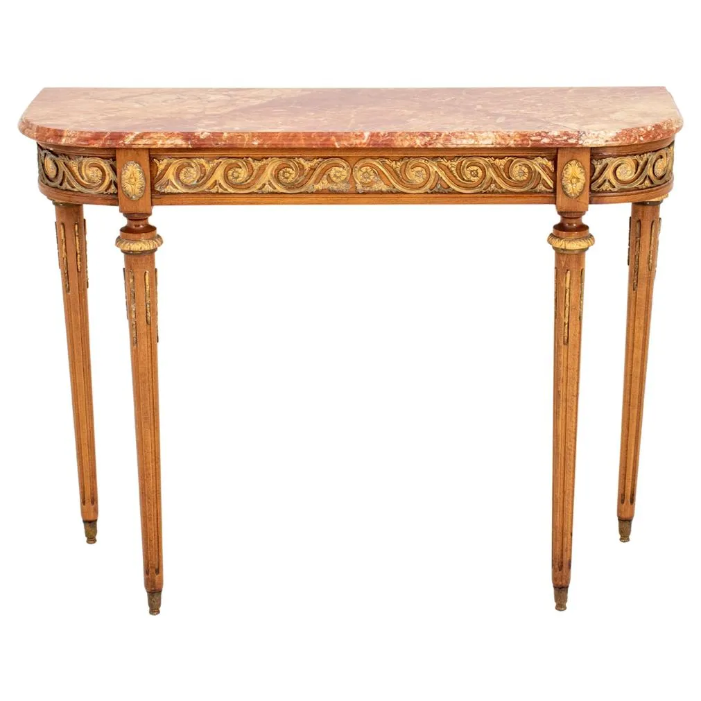 Louis XVI Style Gilt Metal Mounted Console