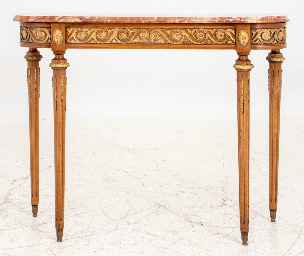 Louis XVI Style Gilt Metal Mounted Console