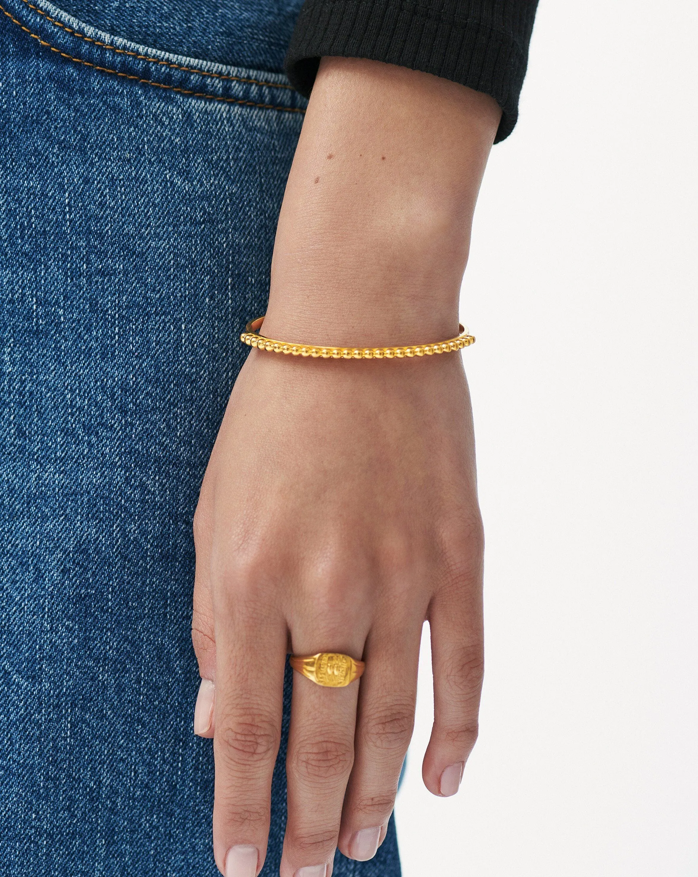 Lucy Williams Beaded Cuff | 18ct Gold Plated