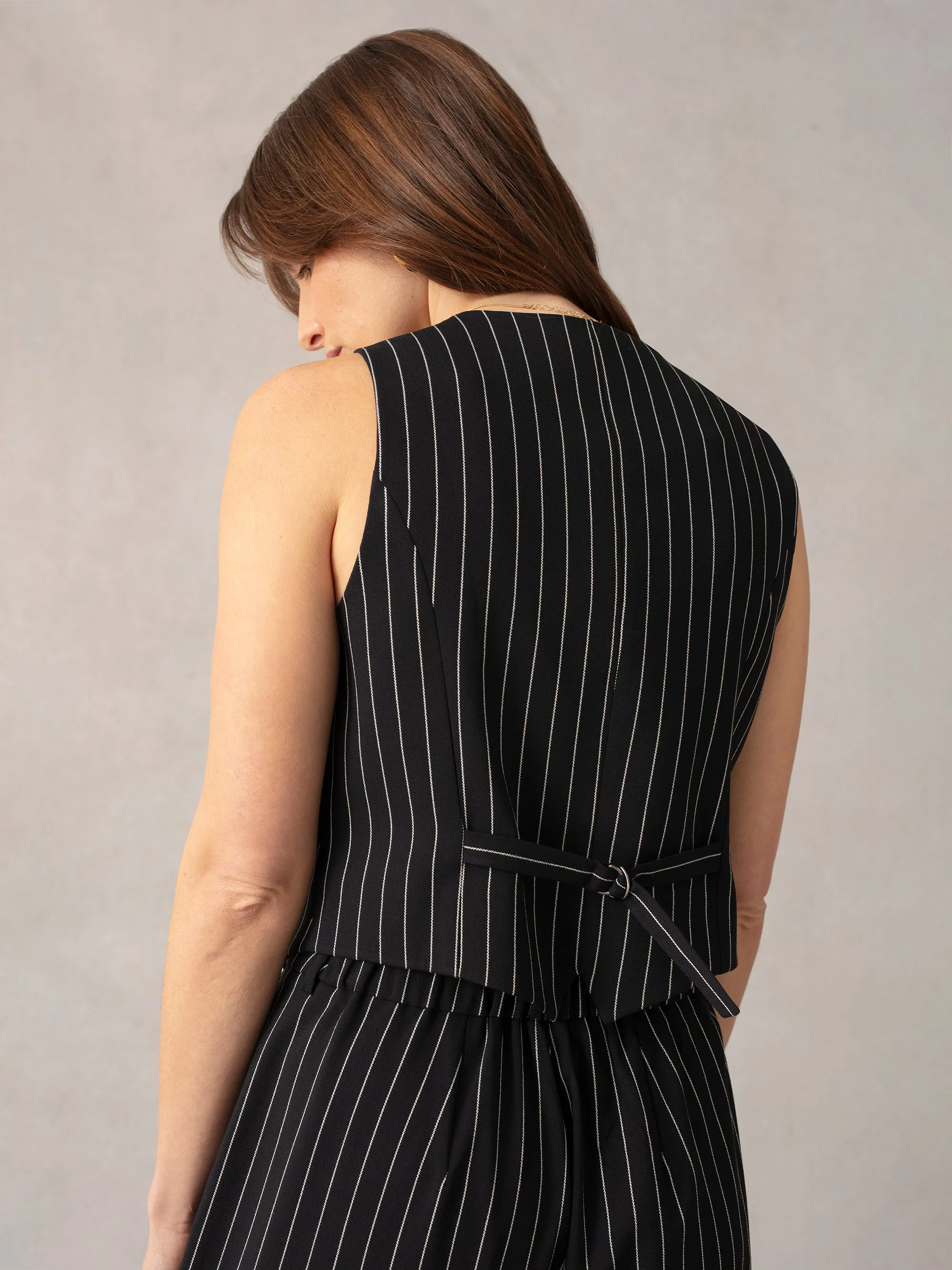 Navy Pinstripe Waistcoat