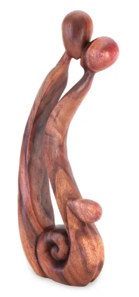 Novica Best Kiss Wood Sculpture