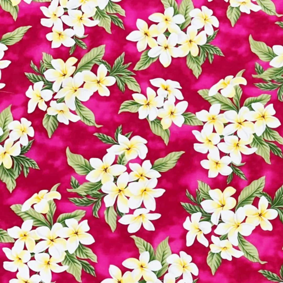 Red Plumeria Print Furoshiki Gift Wrapping Cloth