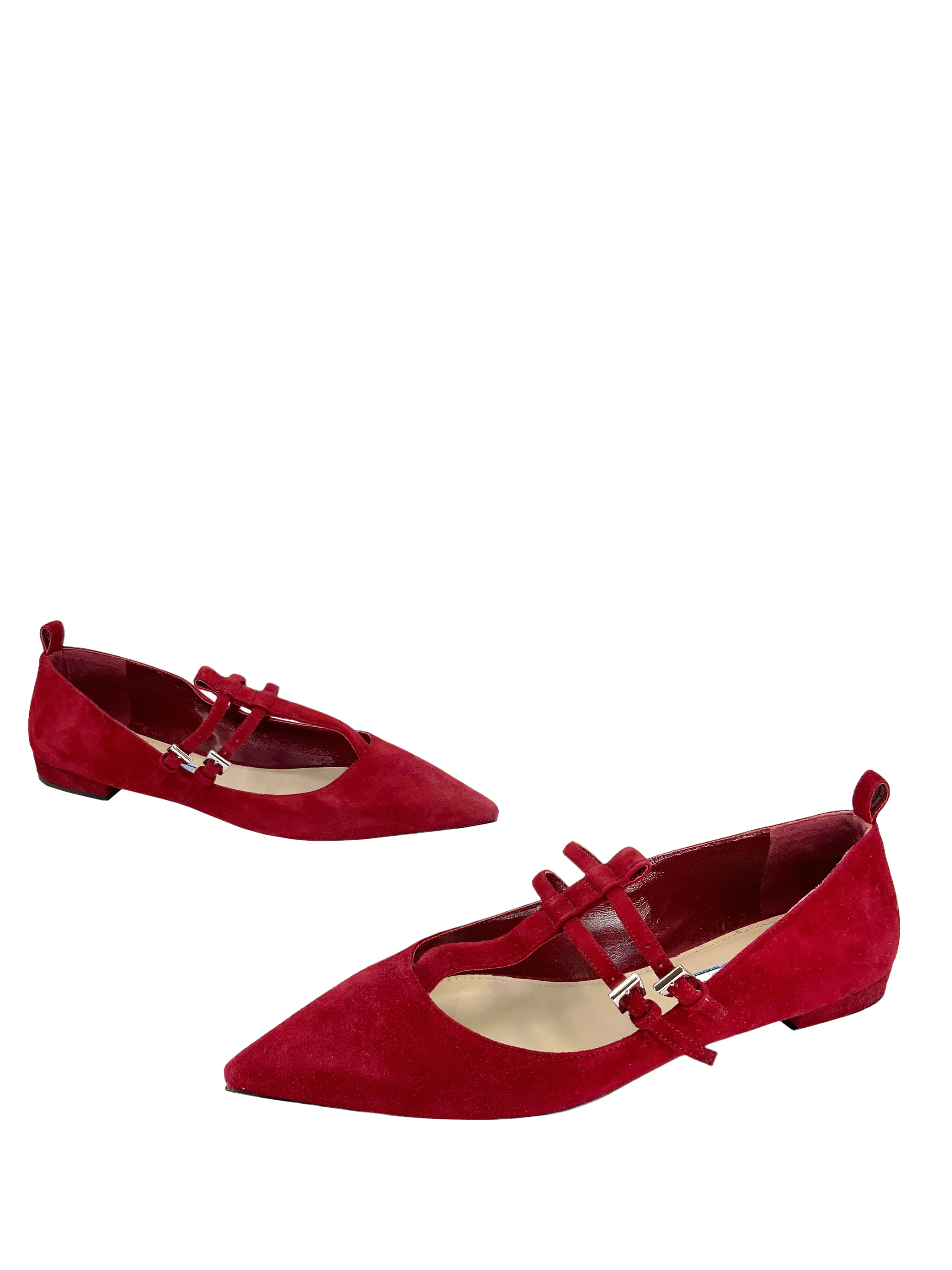 PRADA Suede Point Toe Ballet Flats Size 7