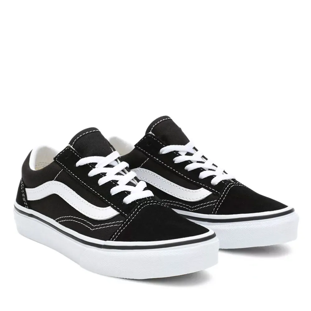 Scarpe Bambino Unisex VANS Sneakers Old Skool colore Black e True White