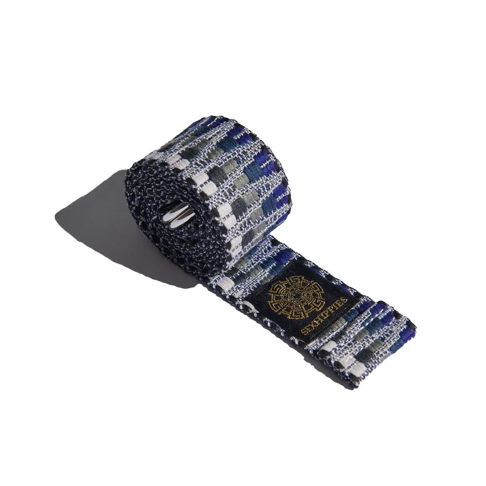 SexHippies Jacquard Knit D-Ring Belt Navy