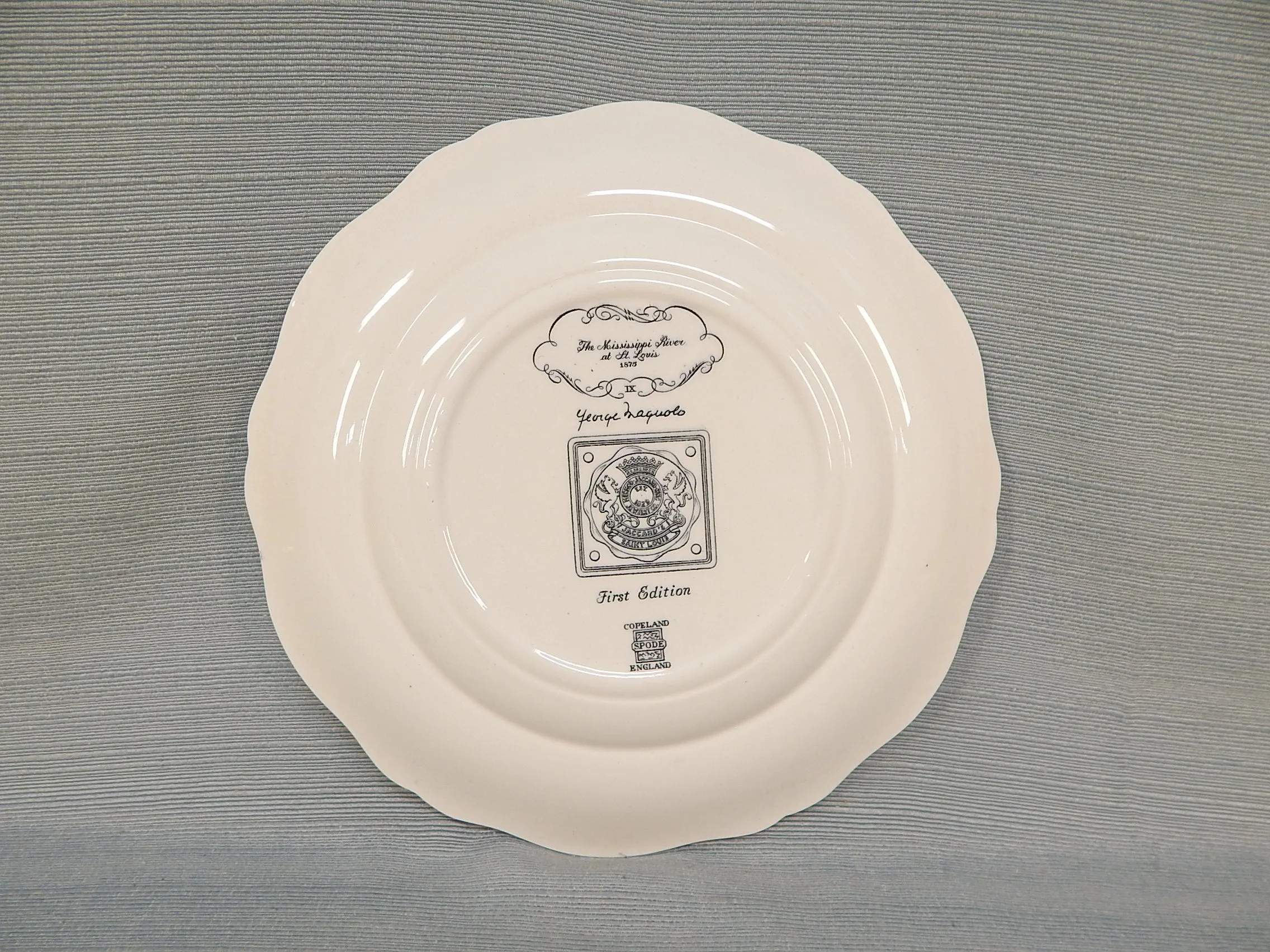 The Mississippi River Copeland Spode Jaccard's Decorative Plate