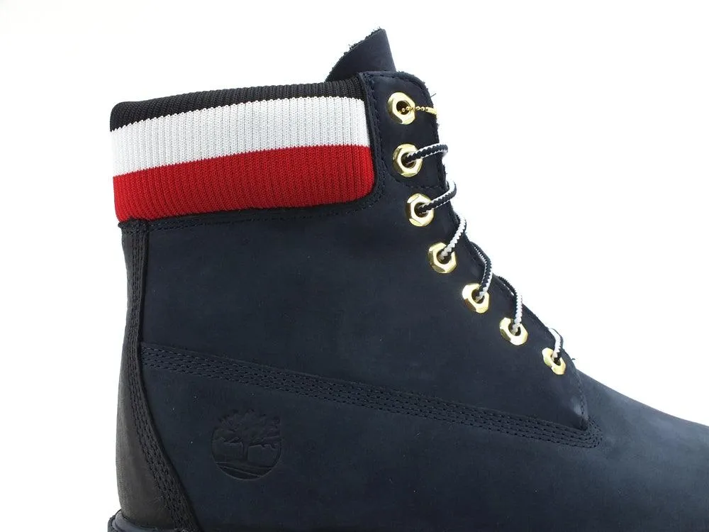 TIMBERLAND Waterproof 6 Nubuk Heritage Stivaletto Scarponcino Navy Red TB0A2M590191