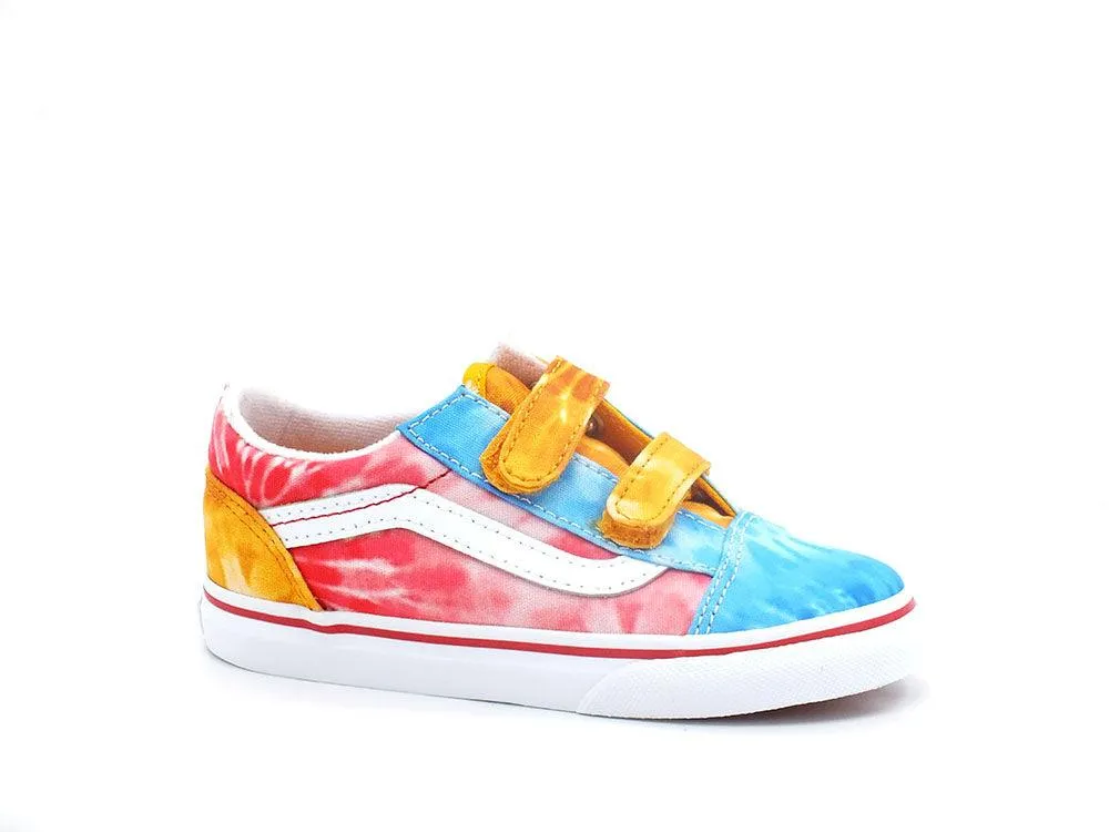 VANS Old Skool Tie Dye Block Sneaker Kids Multi True White VN000D3YABO1