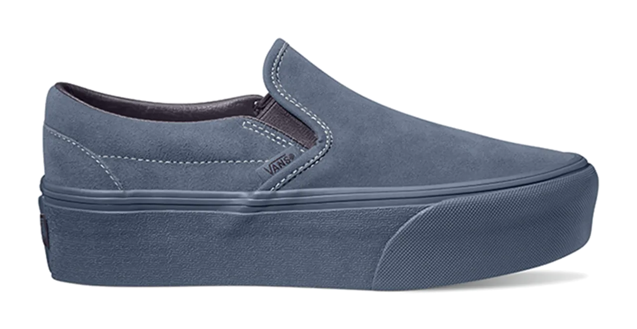 VANS UNISEX Classic Slip On Stackform Suede (Blue)