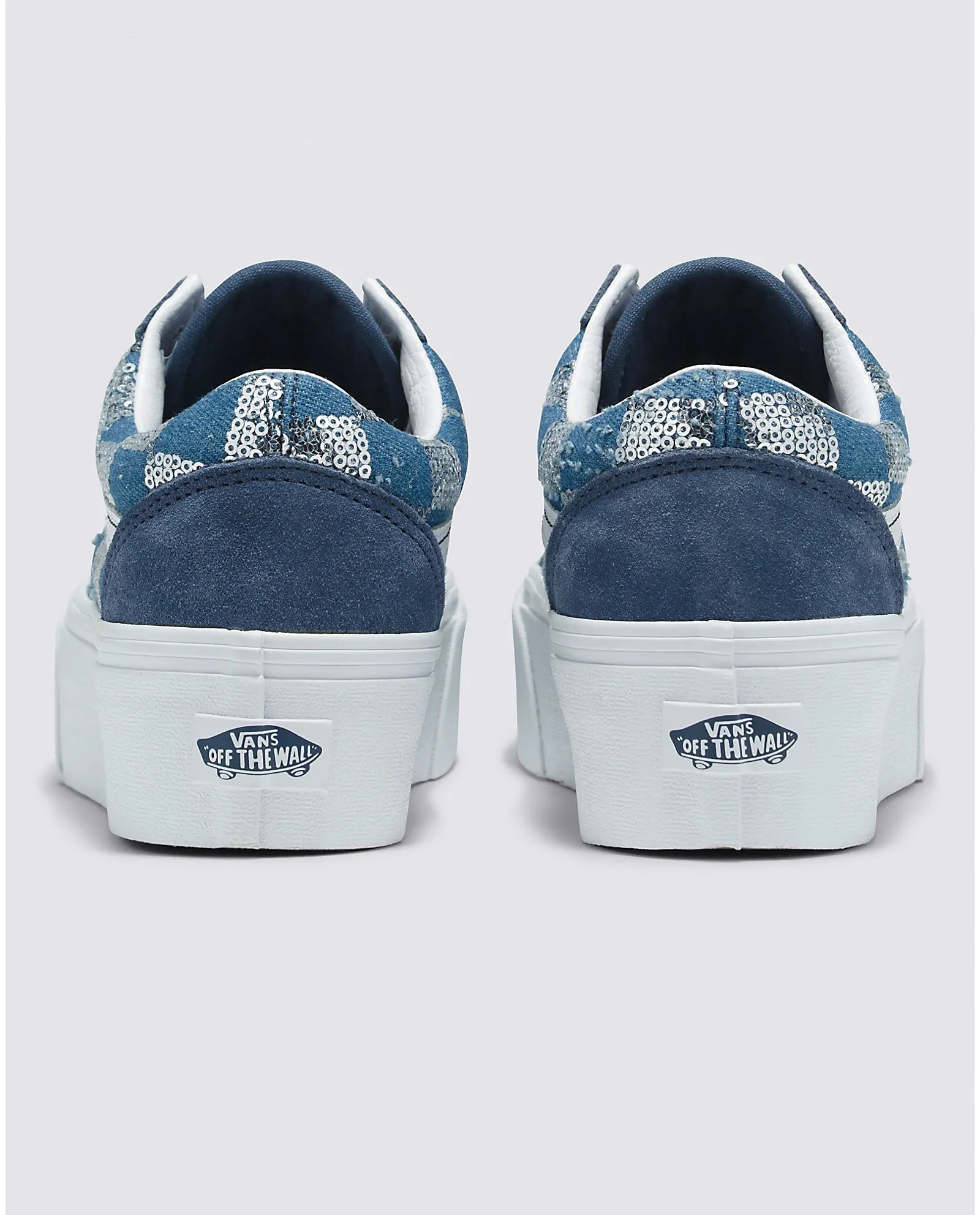 VANS UNISEX Old Skool Stackform Shoe (Glimmer Check Vintage Indigo)