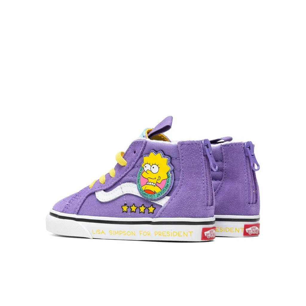 Vans x The Simpsons Toddler Sk8-Hi Zip - Lisa 4 Prez