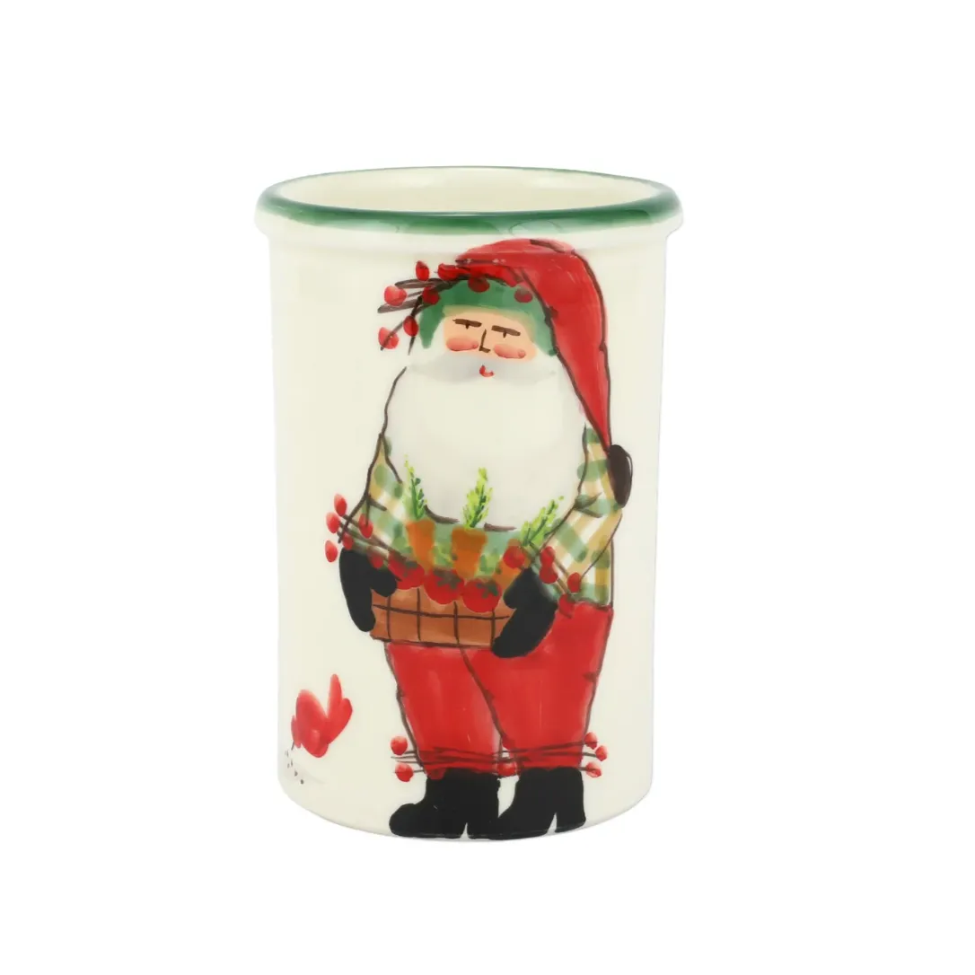 VIETRI Old St. Nick w/ Carrots Utensil Holder